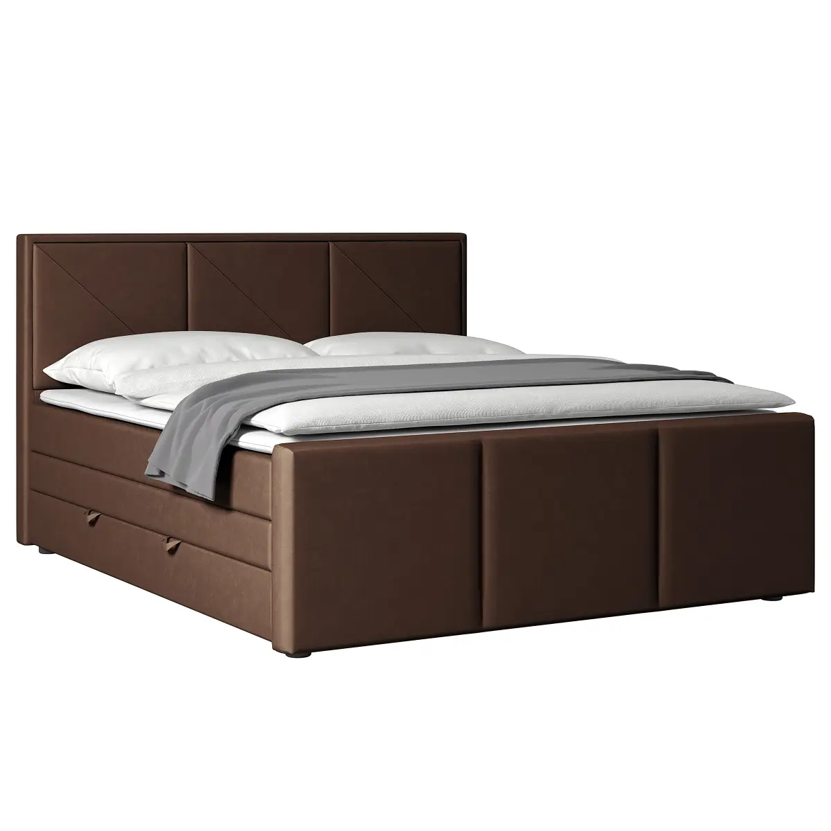 Boxspringbett 180 x 200cm Samt Krysia Braun H3 / H4 | Braun