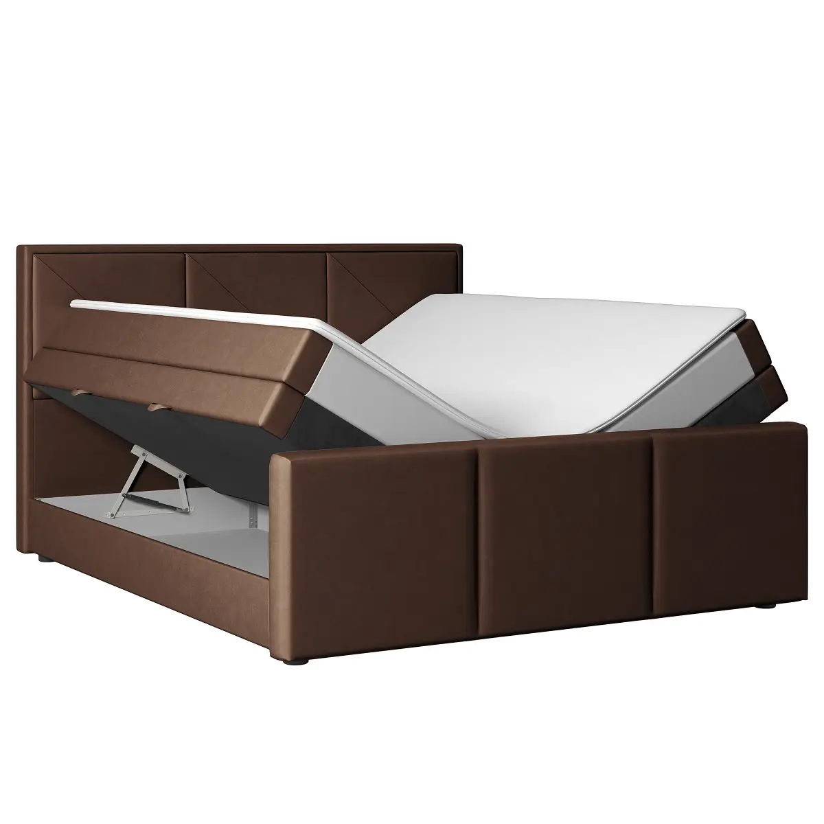 Boxspringbett 180 x 200cm Samt Krysia Braun H3 / H4 | Braun