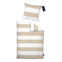 Renforcé Bettwäsche Block Streifen | Beige