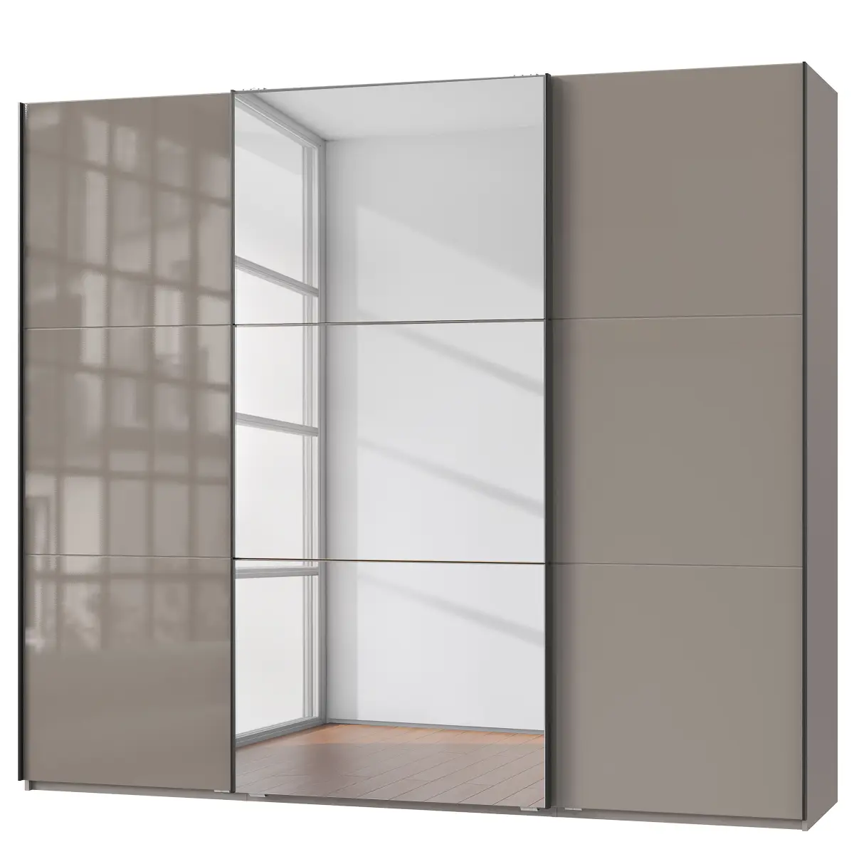 Schwebetürenschrank Indiana | Grau