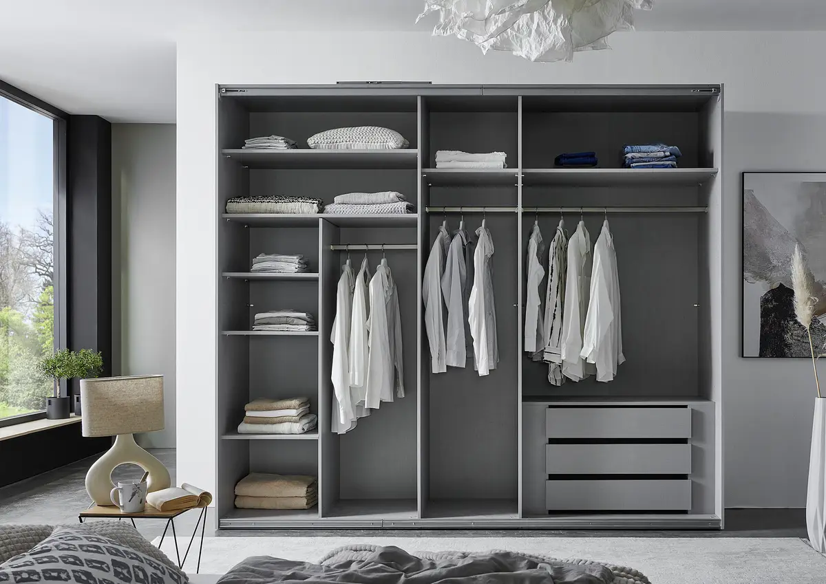 Schwebetürenschrank Indiana | Grau