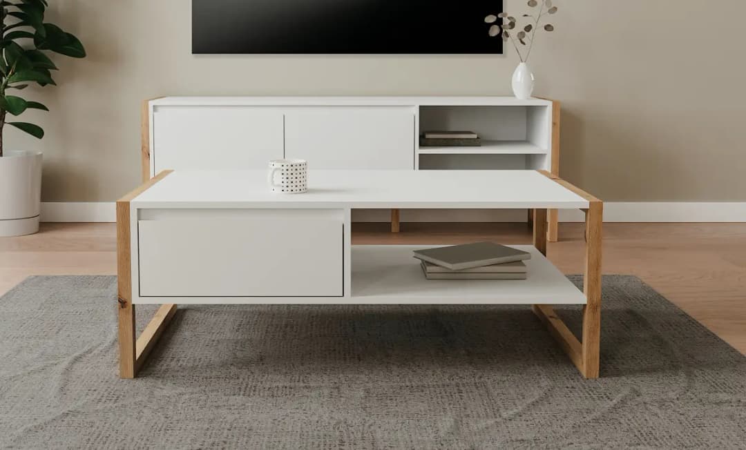 Red Living Couchtisch Denville | Mehrfarbig