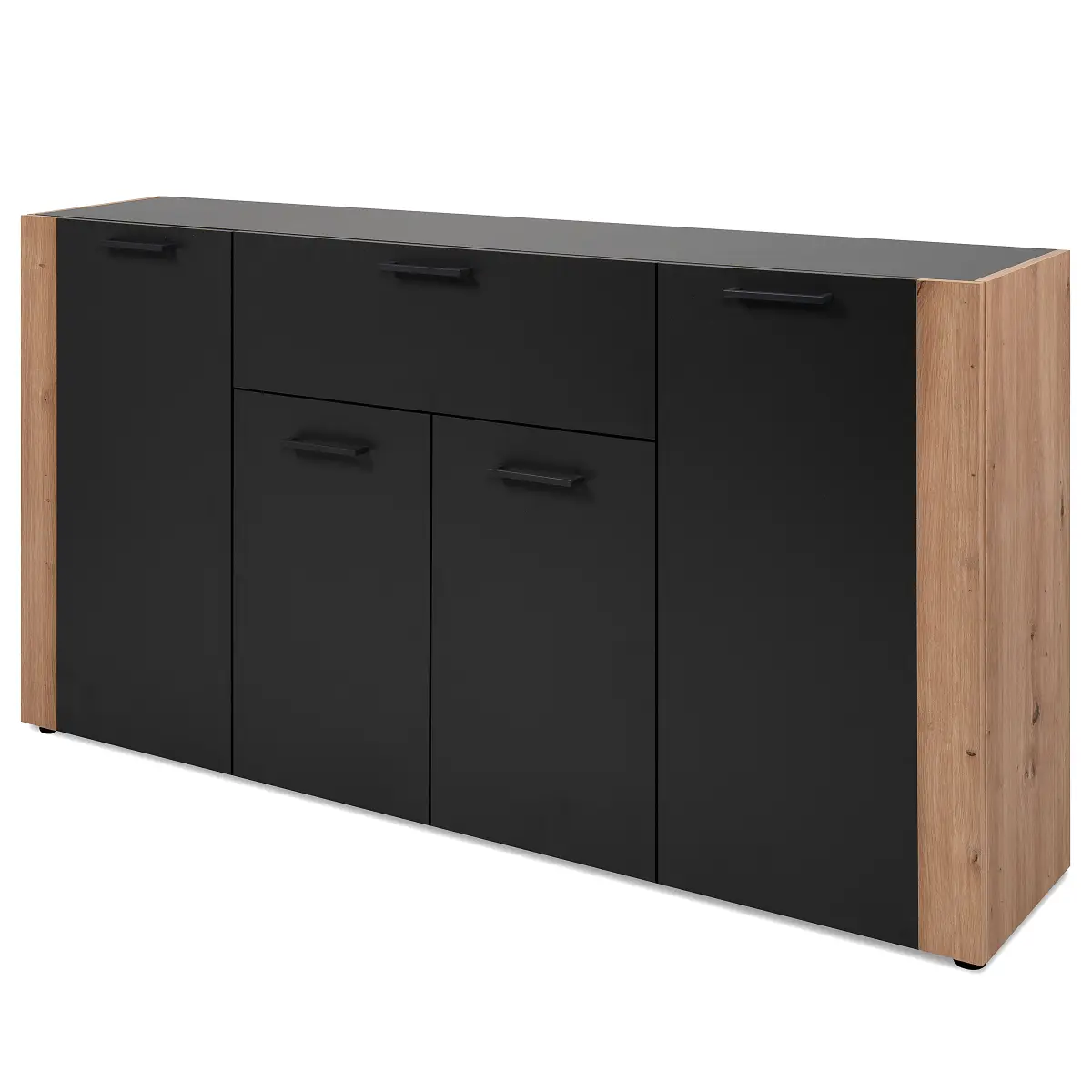 Sideboard 162cm Schwarz/Braun | Braun