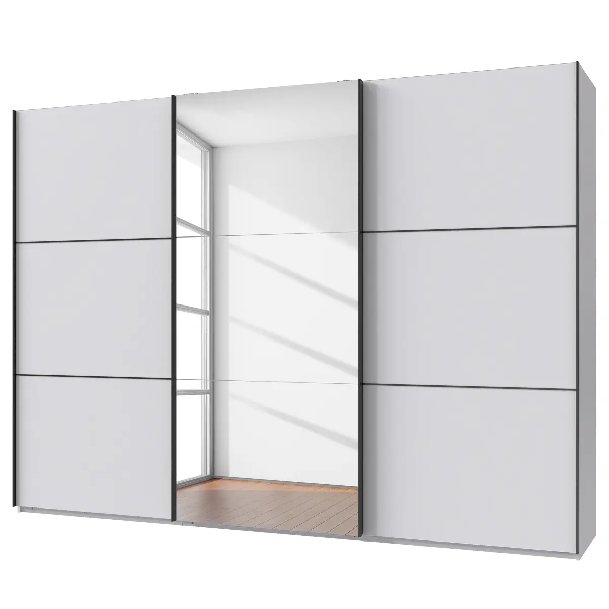 Schwebetürenschrank Indiana | Weiß