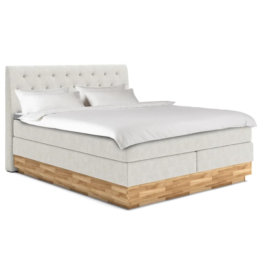 Boxspringbett Nabari 180 x 200cm Chenille Beige/Creme H3