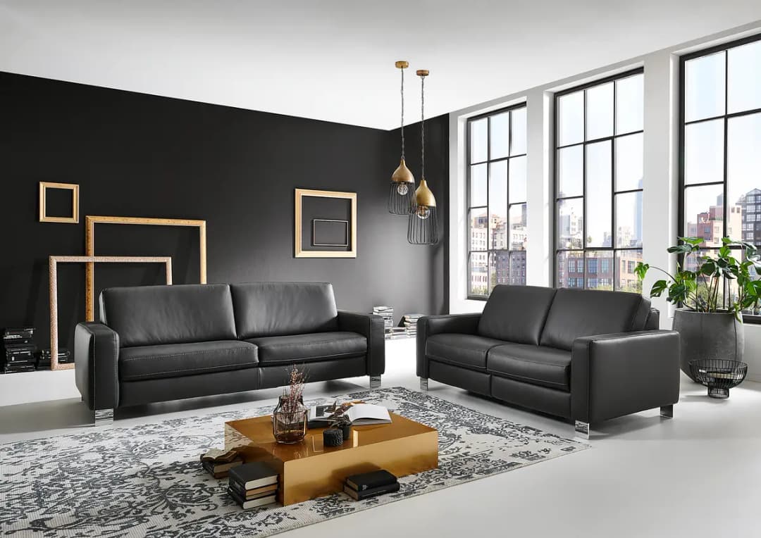 home24 3-Sitzer Sofa SC Vital | Schwarz