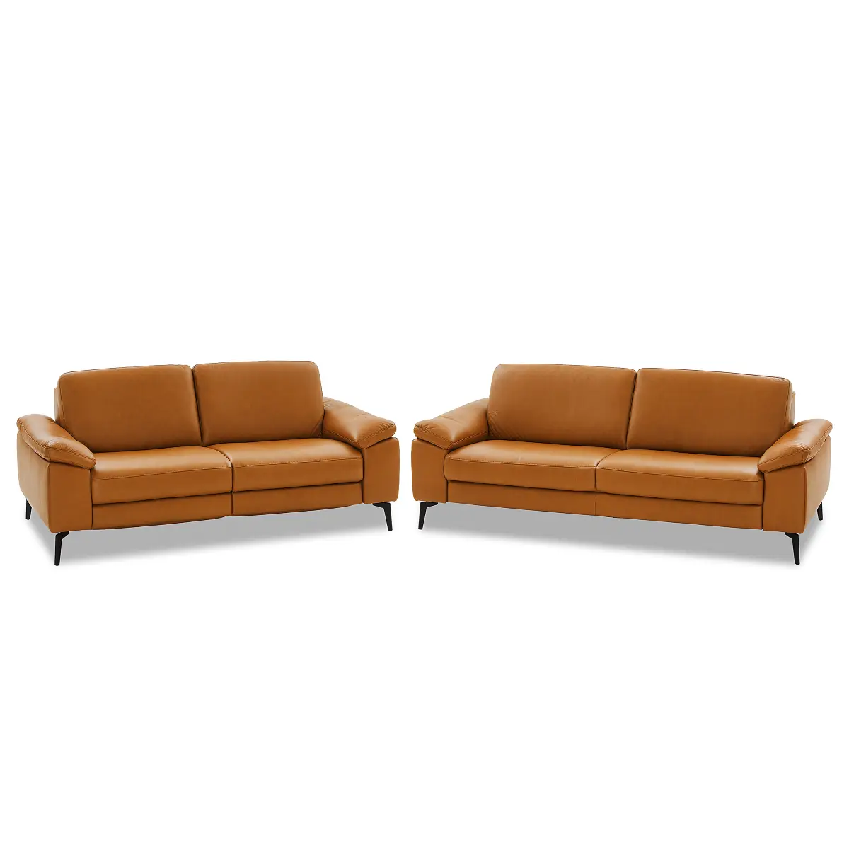 home24 Polstergarnitur SC Pure 3-2,5 Braun Echtleder Teresa | Braun