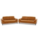 home24 Polstergarnitur SC Pure 3-2,5 Braun Echtleder Teresa | Braun