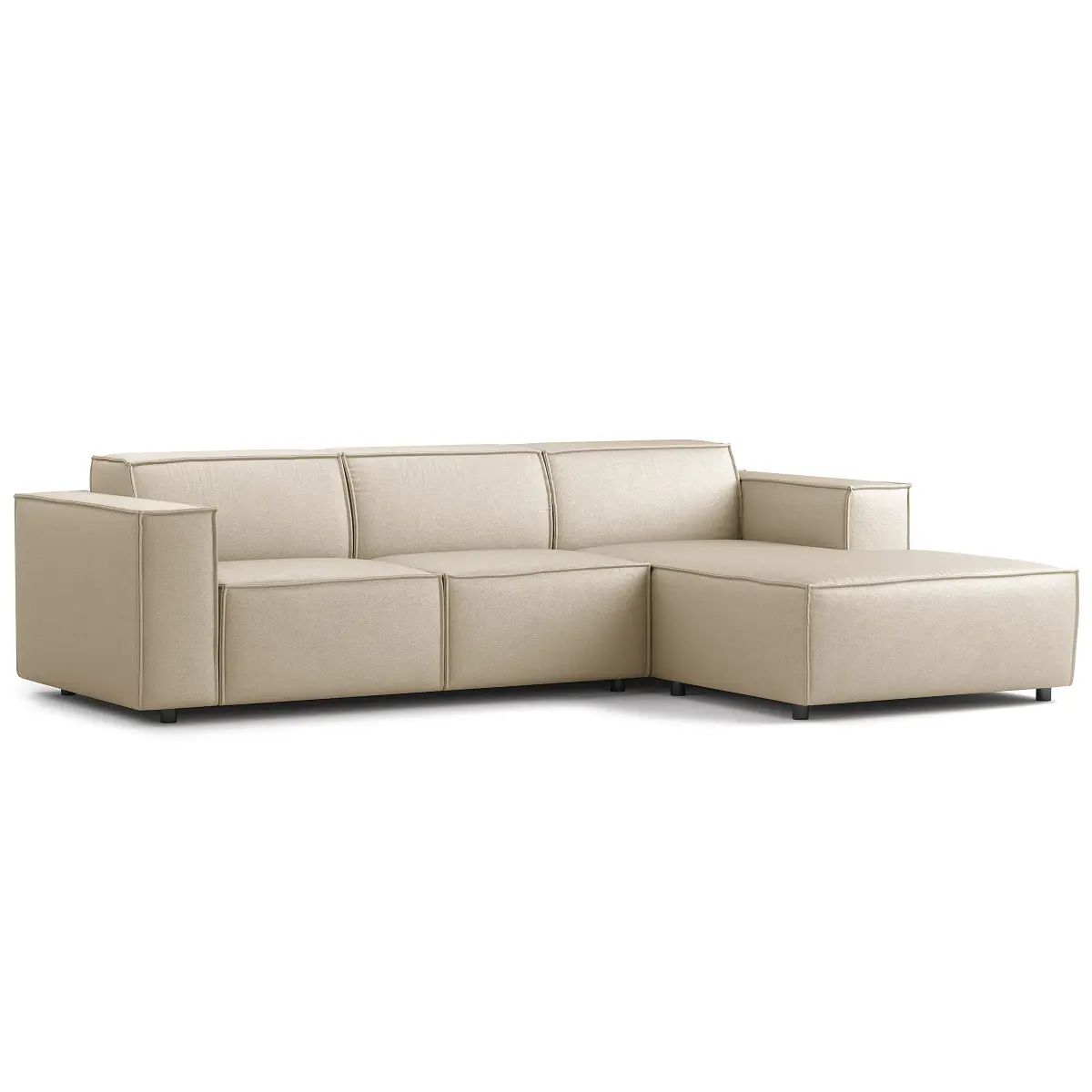 Ecksofa mit Longchair Liane | Beige