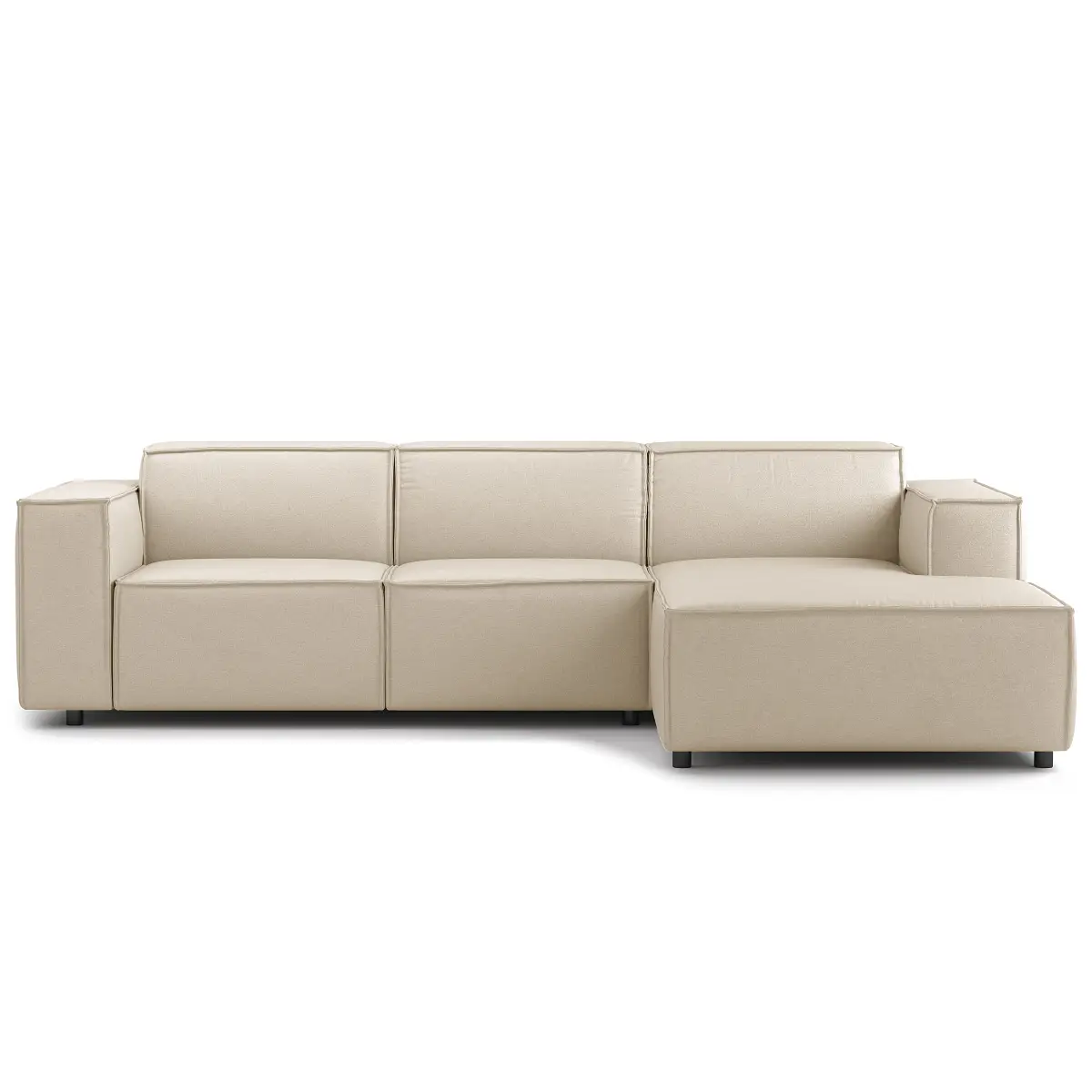 Ecksofa mit Longchair Liane | Beige
