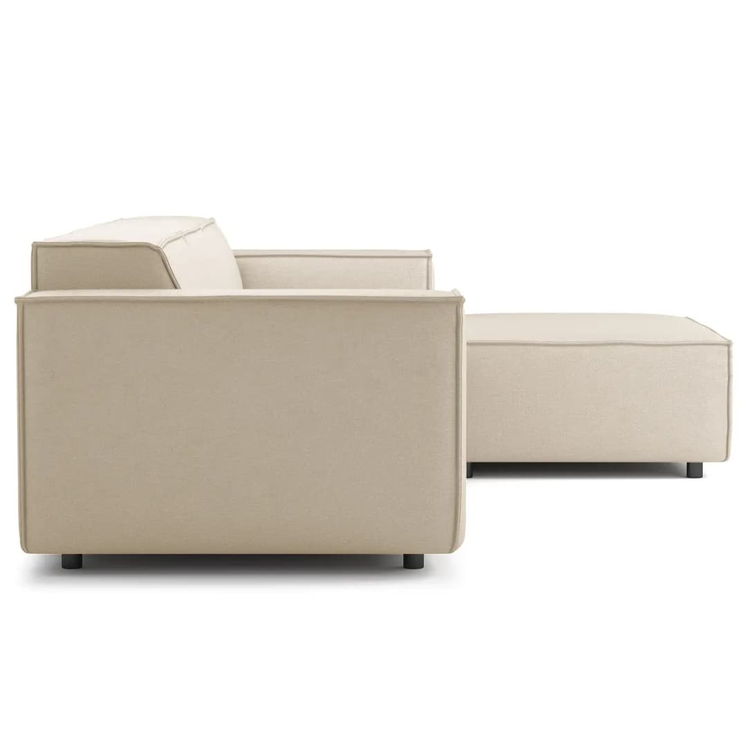 Ecksofa mit Longchair Liane | Beige