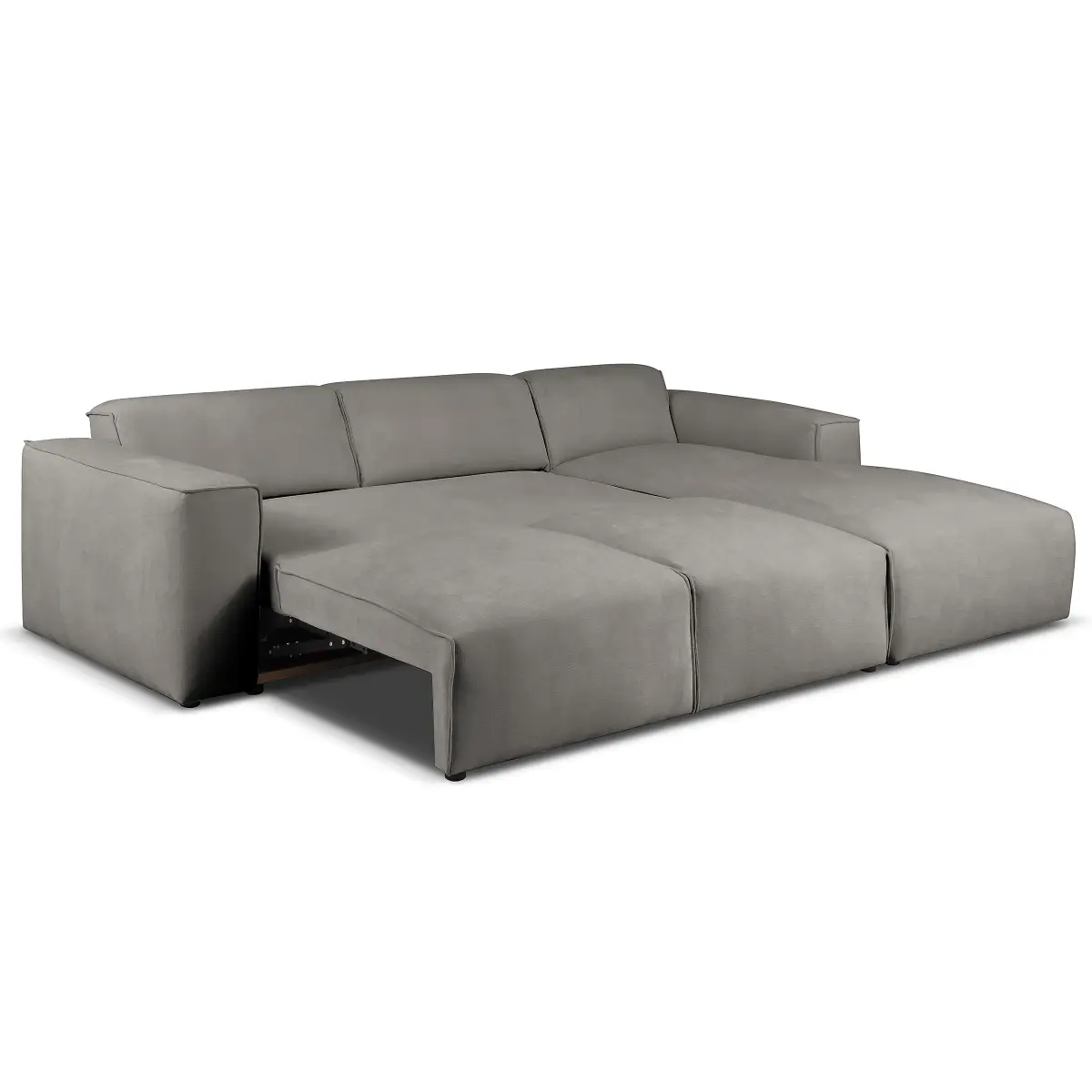 Studio Copenhagen Ecksofa mit Schlaffunktion Grau Chenille Holda