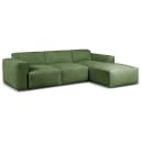 Ecksofa mit Schlaffunktion Grün Cordstoff Fjella | Grün