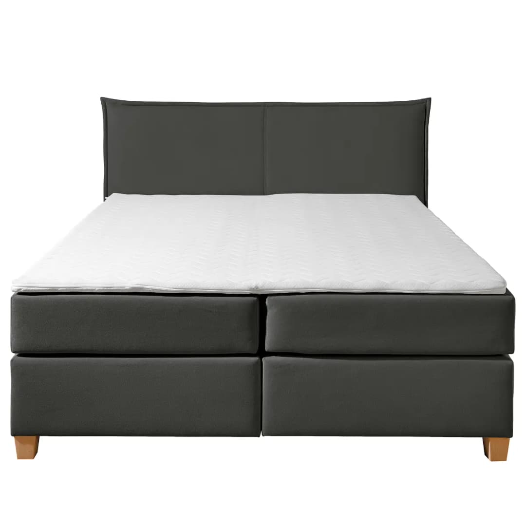 Norrwood Boxspringbett Flyndra 180 x 200cm Flachgewebe Jacira Grau H3
