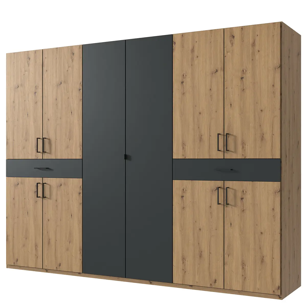 Drehtürenschrank 270cm Braun/Eiche Artisan Dekor | Braun