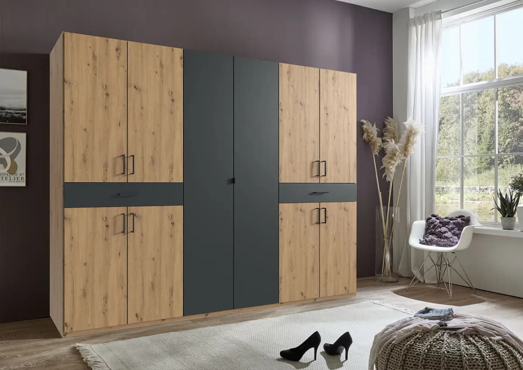 Drehtürenschrank 270cm Braun/Eiche Artisan Dekor | Braun