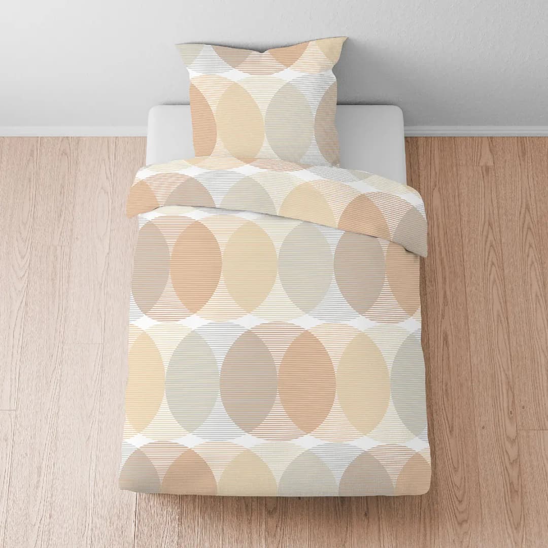 Biberna Tencel-Bettwäsche Kreise | Gold