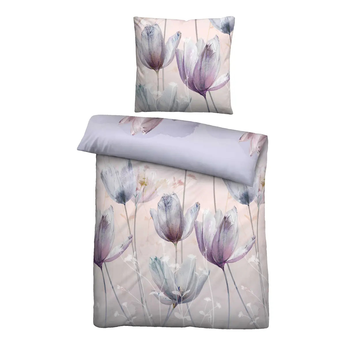 Baumwoll-Satin-Bettwäsche Tulpe | Lila
