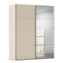 Schwebetürenschrank Covalo 181cm Beige/Champagner Chrom mit