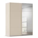 Schwebetürenschrank Covalo 181cm Beige/Champagner mit Spiegeltür