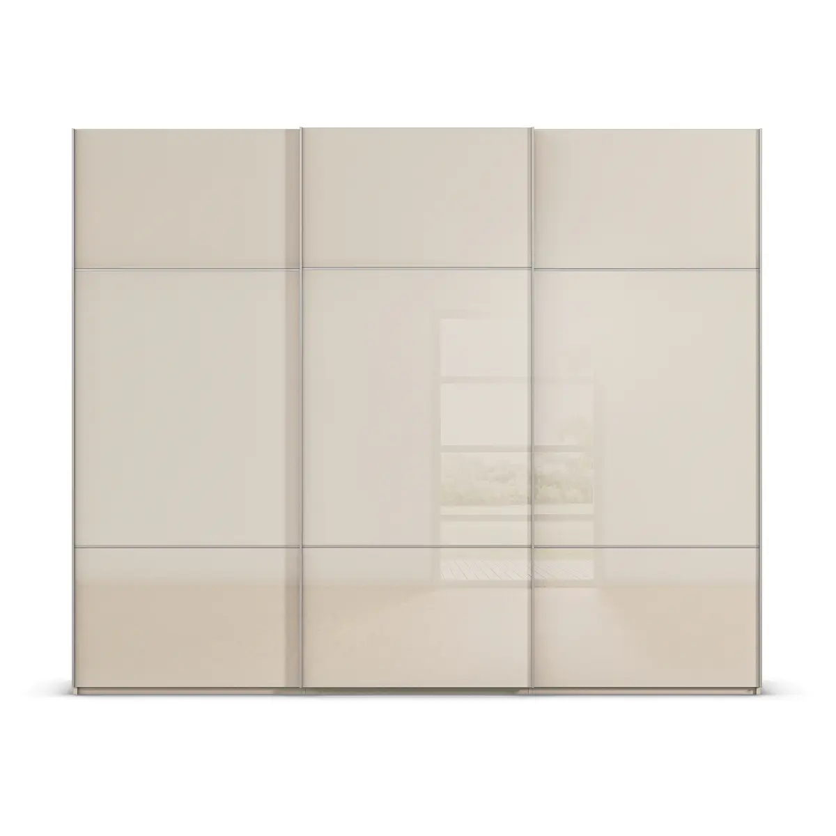 rauch Orange Schwebetürenschrank Covalo mit Glasfront 271cm | Beige