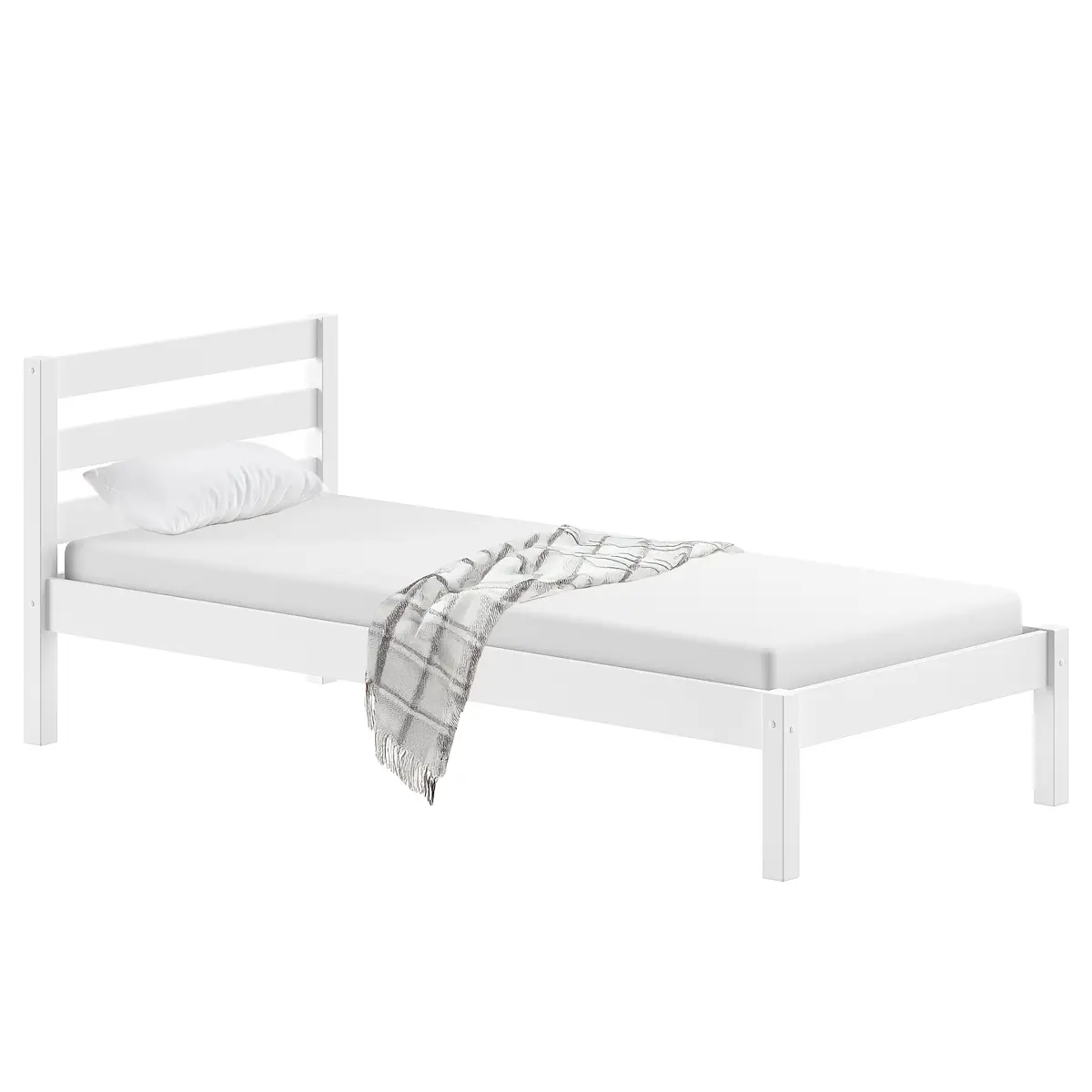 Vipack Pino Einzelbett 90 x 200cm Weiß/Kiefer Weiß | Holztöne