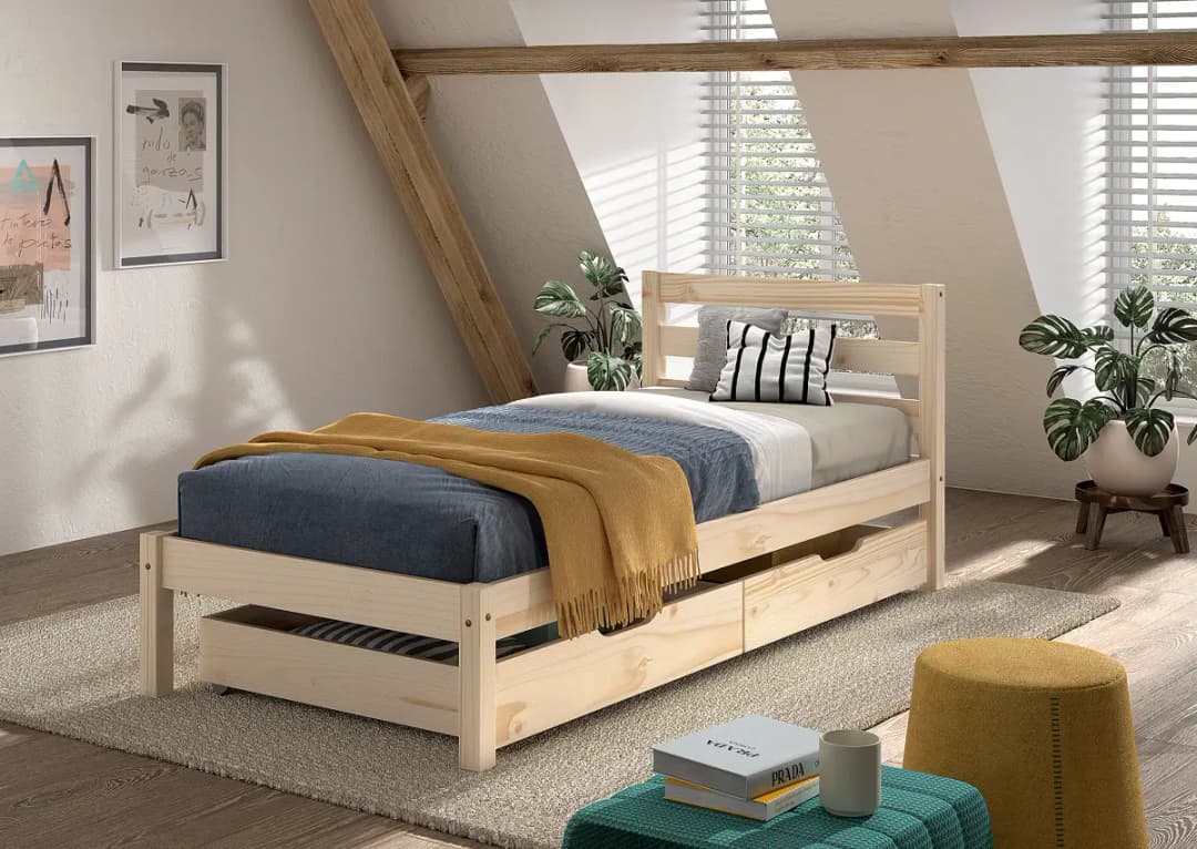 Vipack Einzelbett Pino | Holztöne