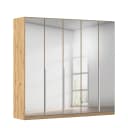 Drehtürenschrank Quadra mit Spiegelfront 226cm | Holztöne