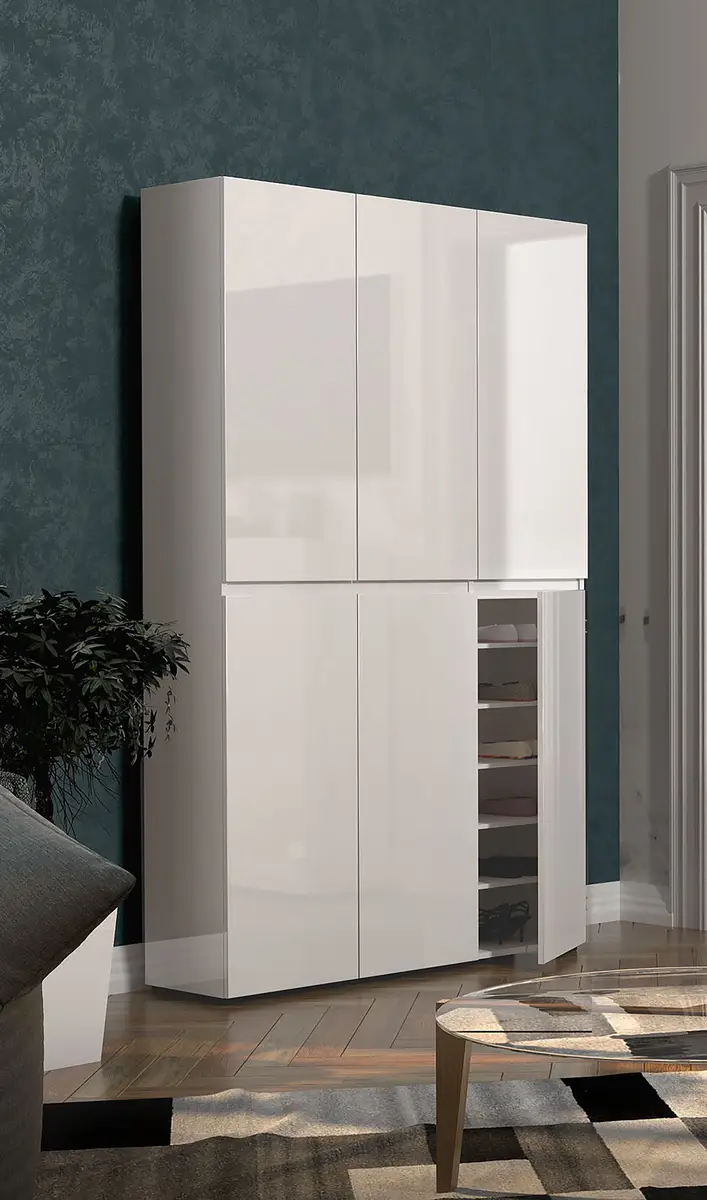 Schuhschrank 120cm Weiß | Weiß