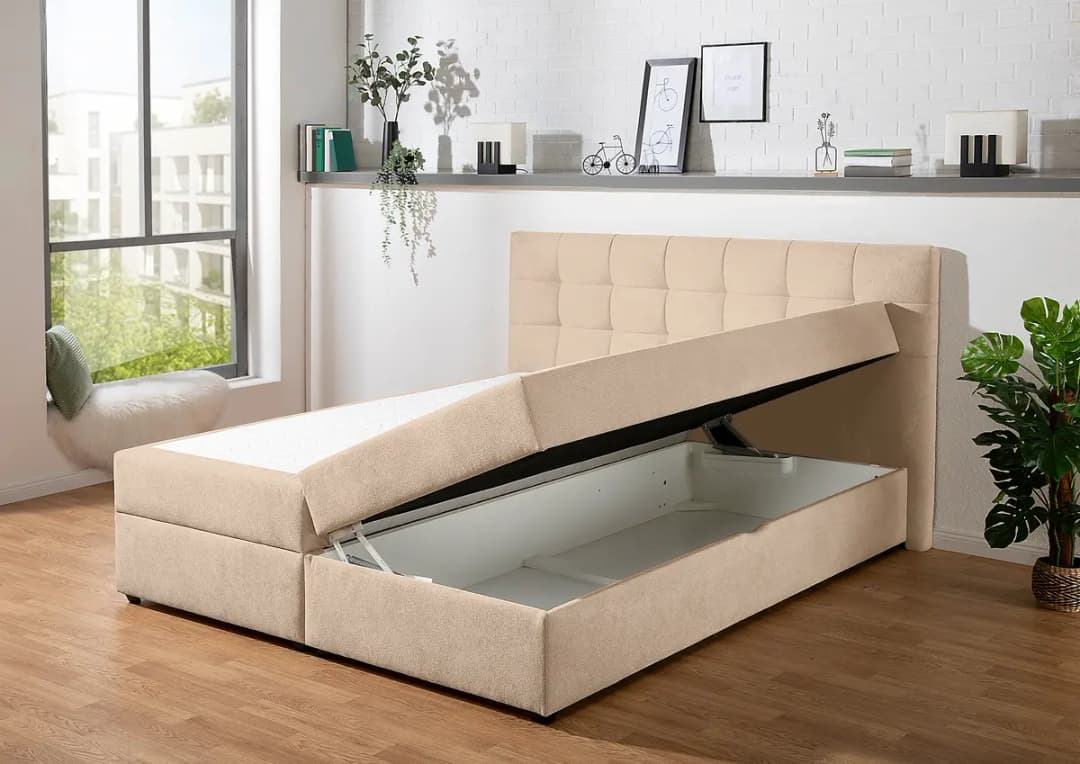 Boxbett Clonaslee 160 x 200cm Strukturstoff Cosma Beige H2