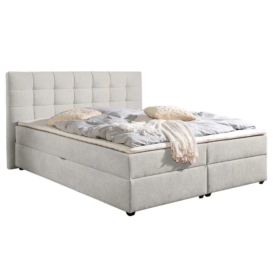 Boxbett Clonaslee 160 x 200cm Strukturstoff Cosma Grau | Grau