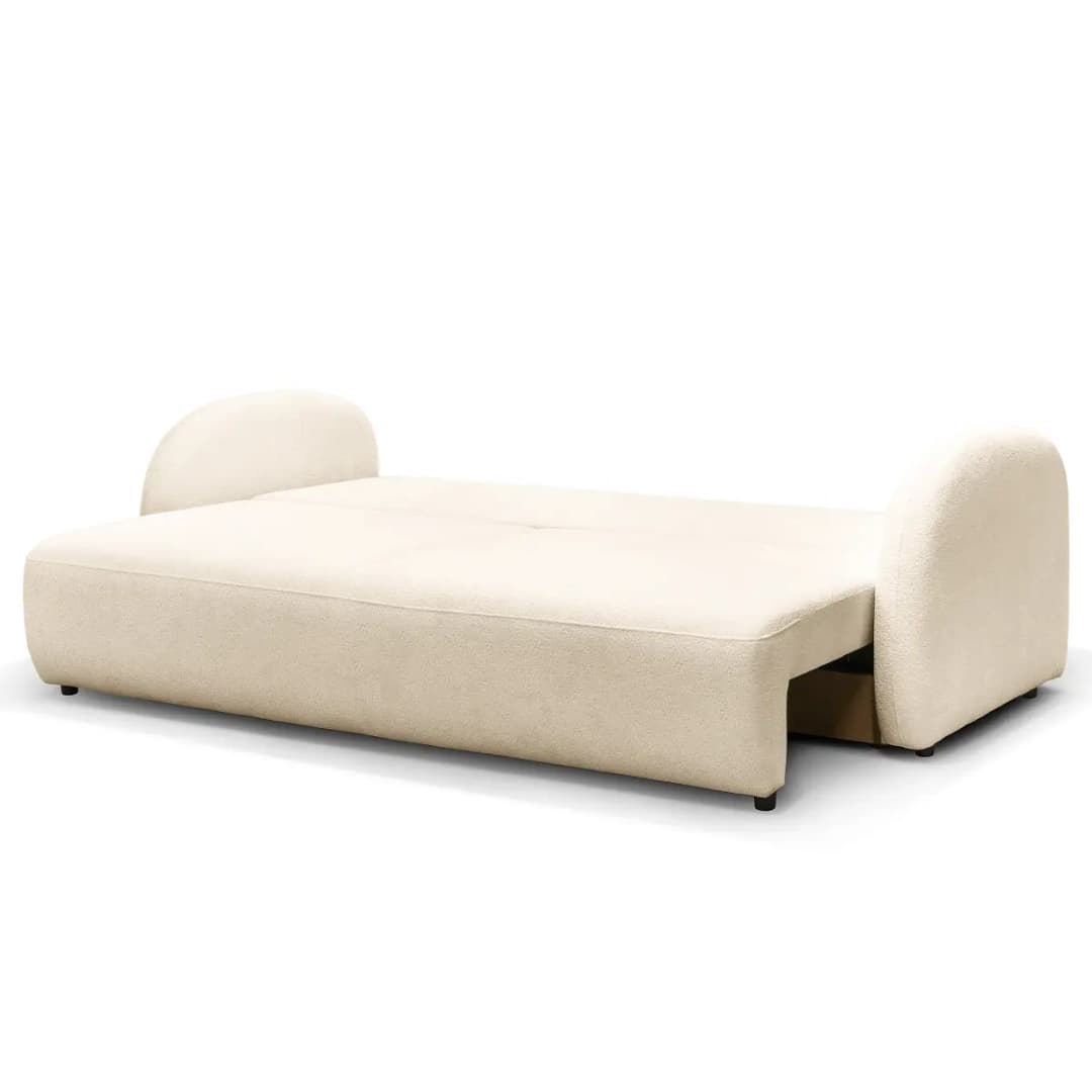 Schlafsofa mit Bettkasten Beige Chenille Beca | Beige