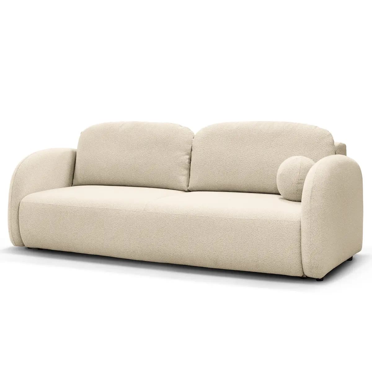 Schlafsofa mit Bettkasten Beige Bouclé Stoff Loira | Beige