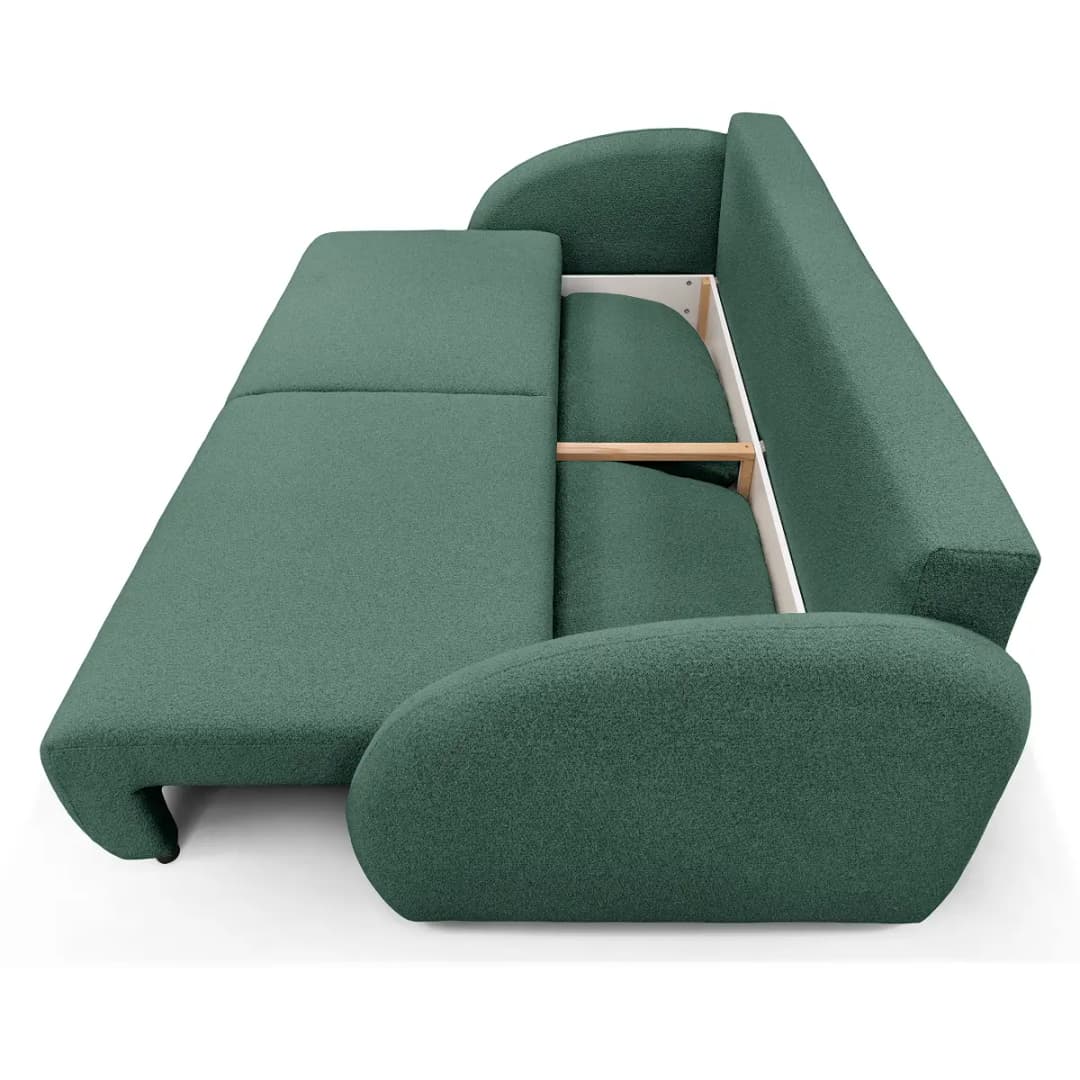 Schlafsofa mit Bettkasten Loira | Grün