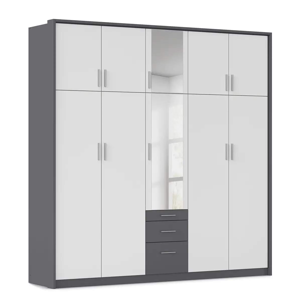 rauch Orange Drehtürenschrank Hildesheim Passepartout 230cm | Grau