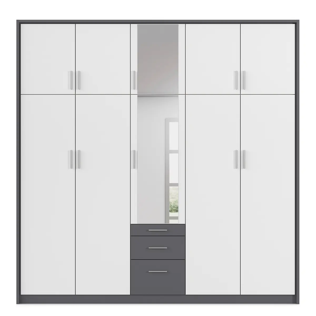rauch Orange Drehtürenschrank Hildesheim Passepartout 230cm | Grau
