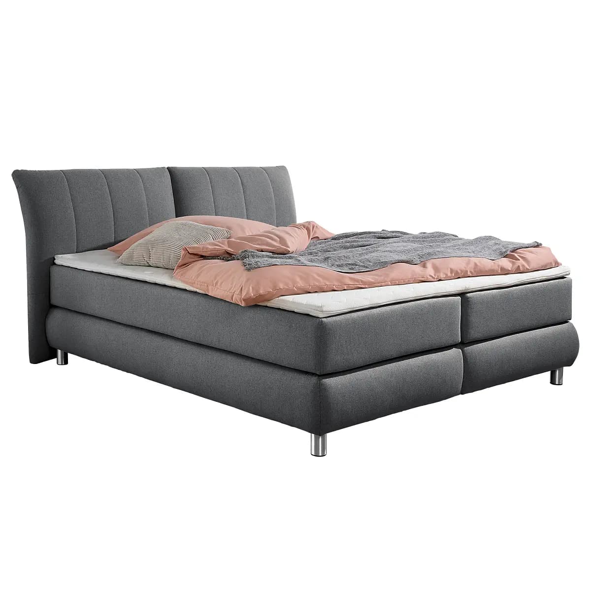 Boxspringbett Kostandi | Grau