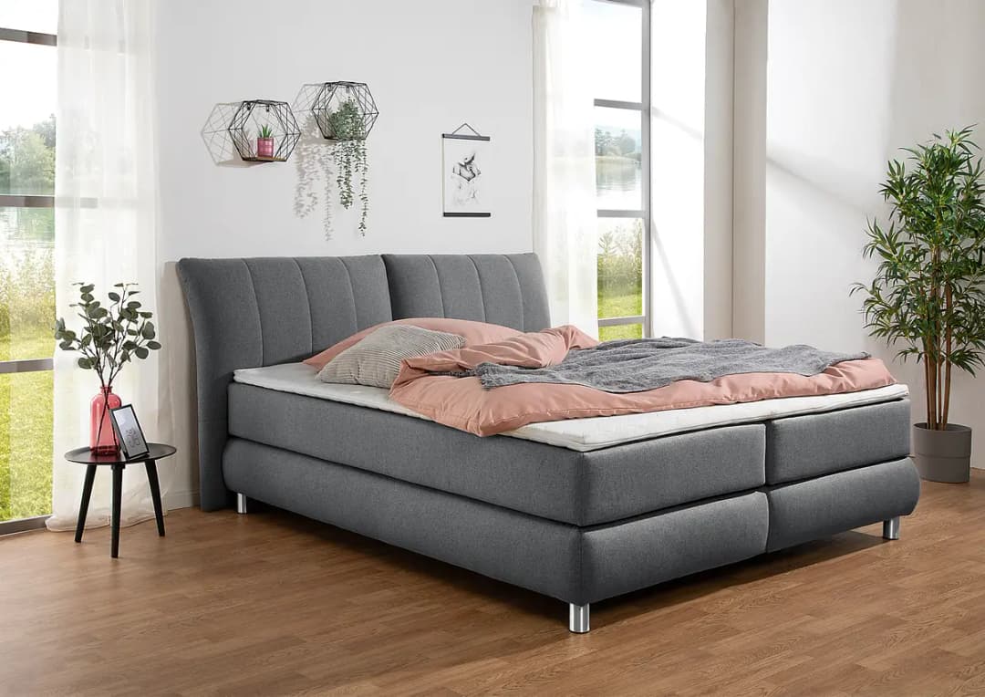 Boxspringbett Kostandi | Grau