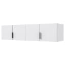 Schrankaufsatz Modena 160cm Weiß/Weiß Spanplatte. Foliert