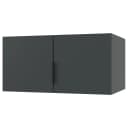 Schrankaufsatz Modena 80cm Schwarz/Graphit Spanplatte. Foliert