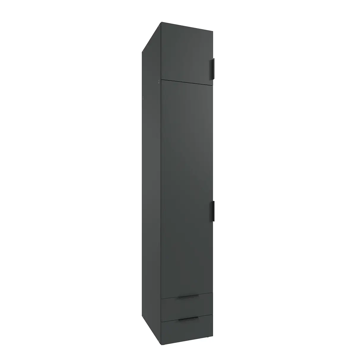 Wimex Drehtürenschrank Modena mit Aufsatz 40cm Schwarz/Graphit