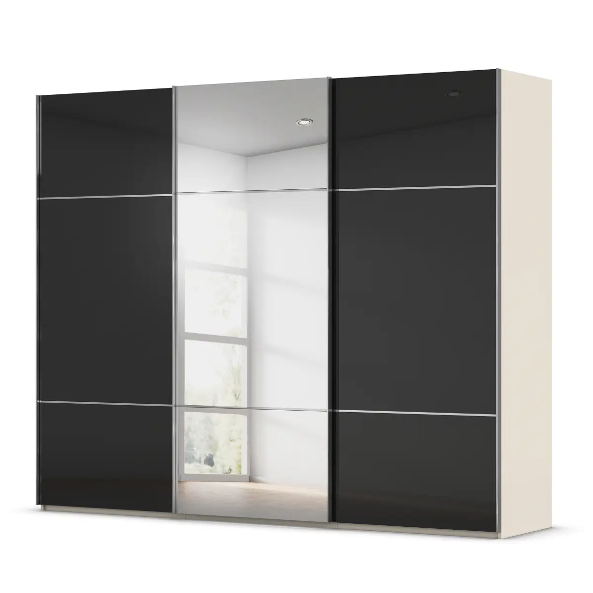 rauch Orange Schwebetürenschrank Covalo mit Glasfront 301cm