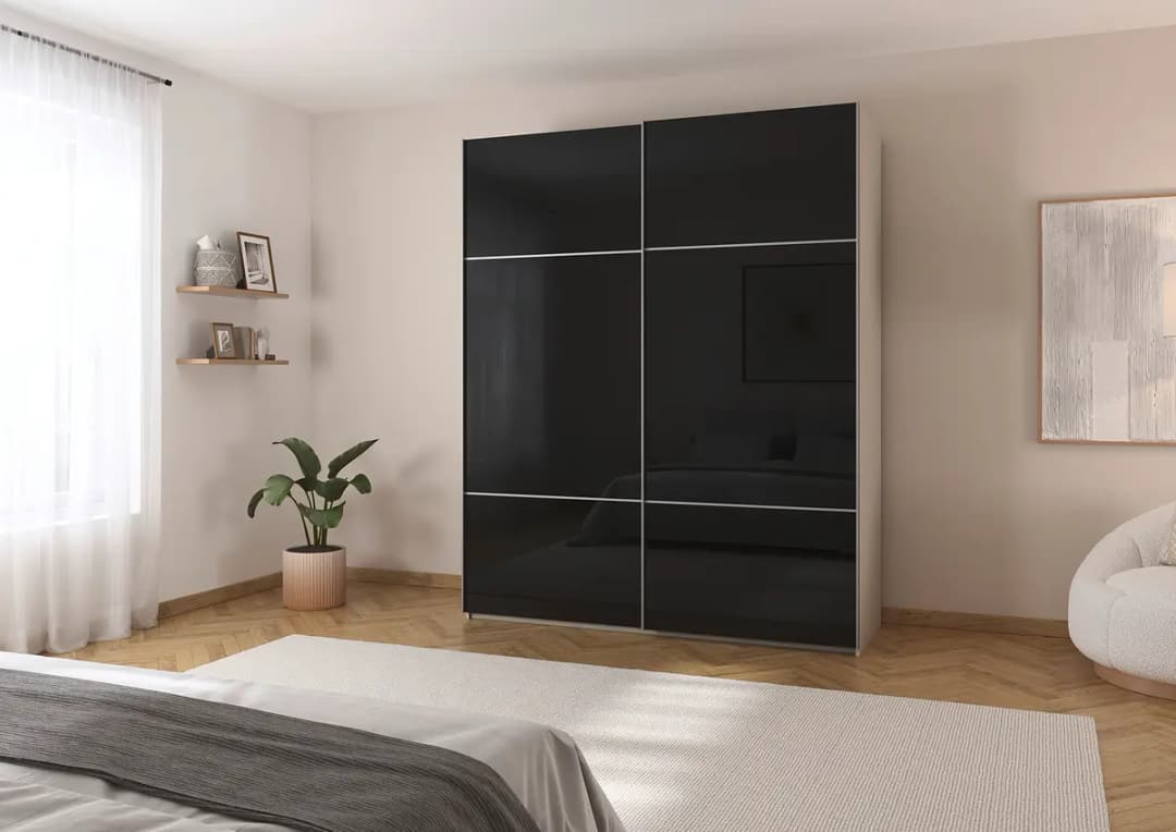 rauch Orange Schwebetürenschrank Covalo mit Glasfront 181cm