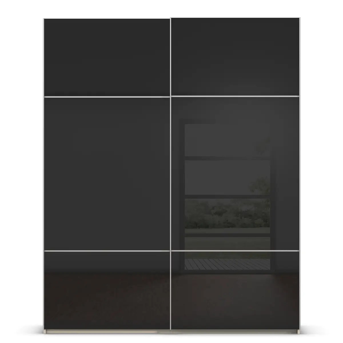 rauch Orange Schwebetürenschrank Covalo mit Glasfront 181cm