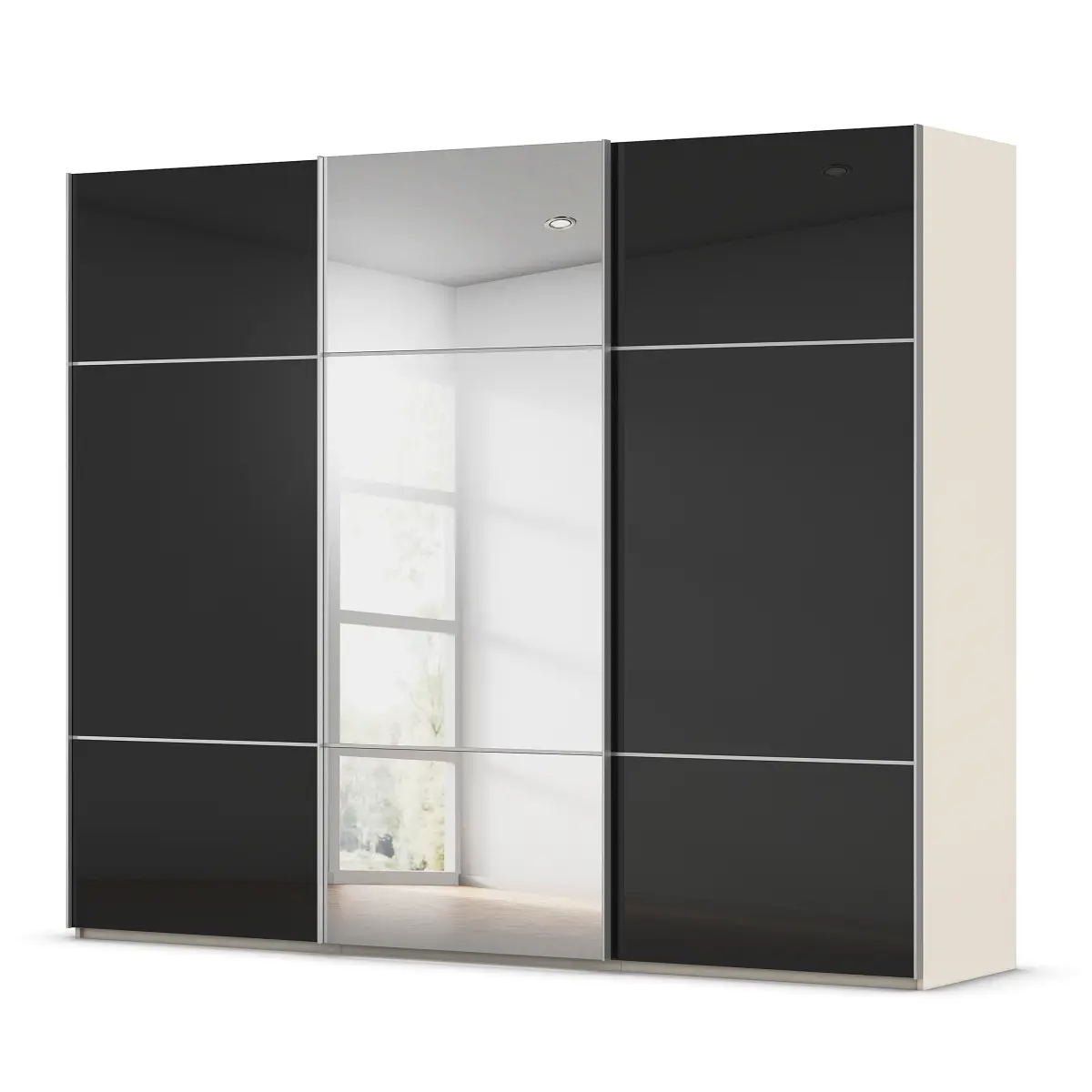 rauch Orange Schwebetürenschrank Covalo mit Glasfront 271cm