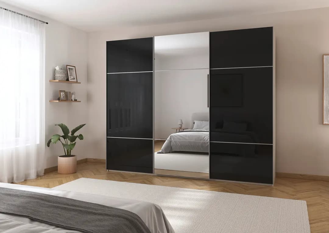 rauch Orange Schwebetürenschrank Covalo mit Glasfront 271cm