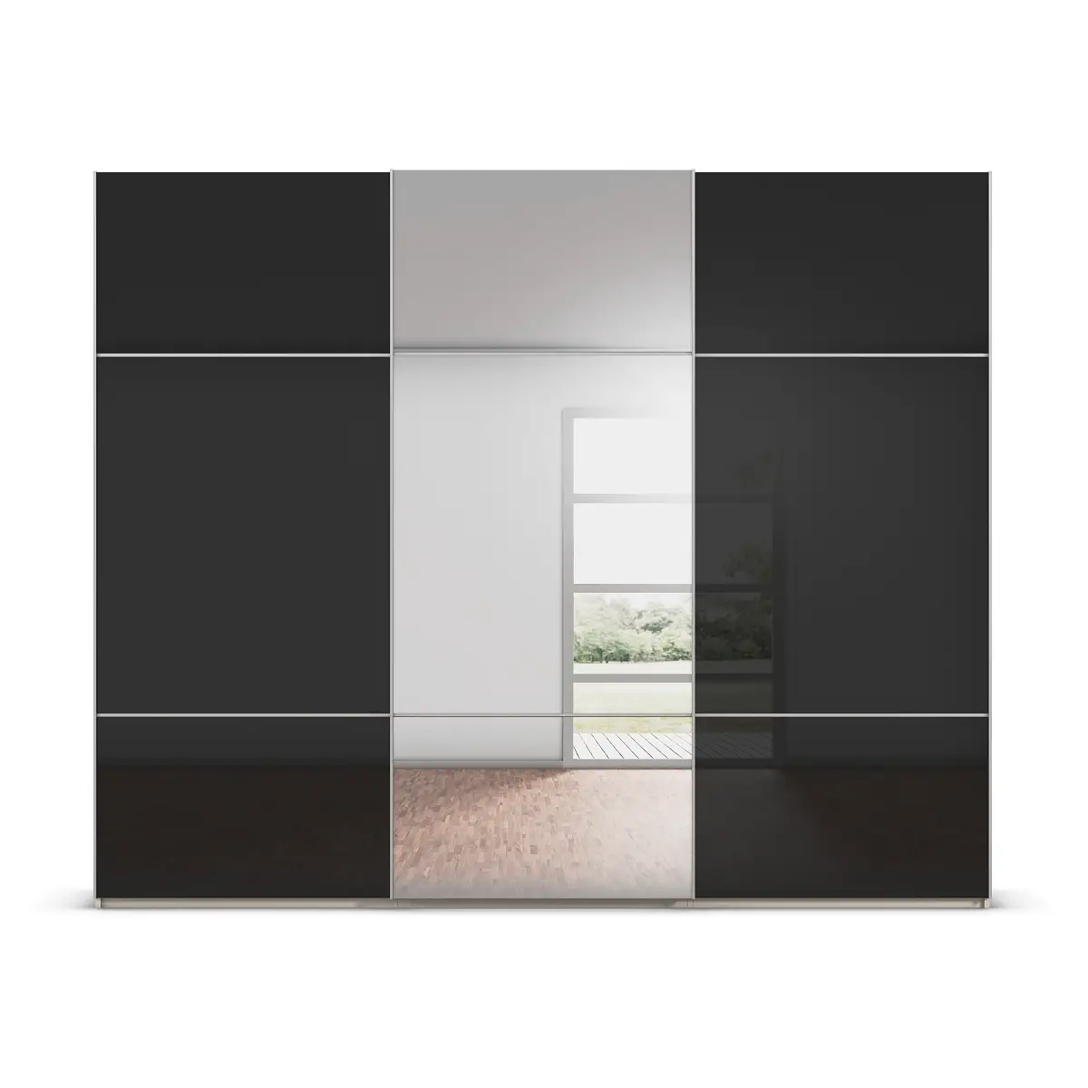 rauch Orange Schwebetürenschrank Covalo mit Glasfront 271cm