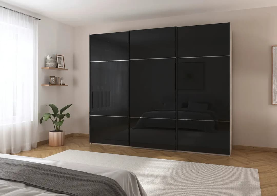 rauch Orange Schwebetürenschrank Covalo mit Glasfront 301cm