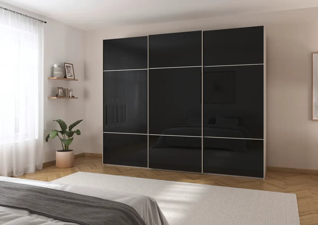 rauch Orange Schwebetürenschrank Covalo mit Glasfront 242cm