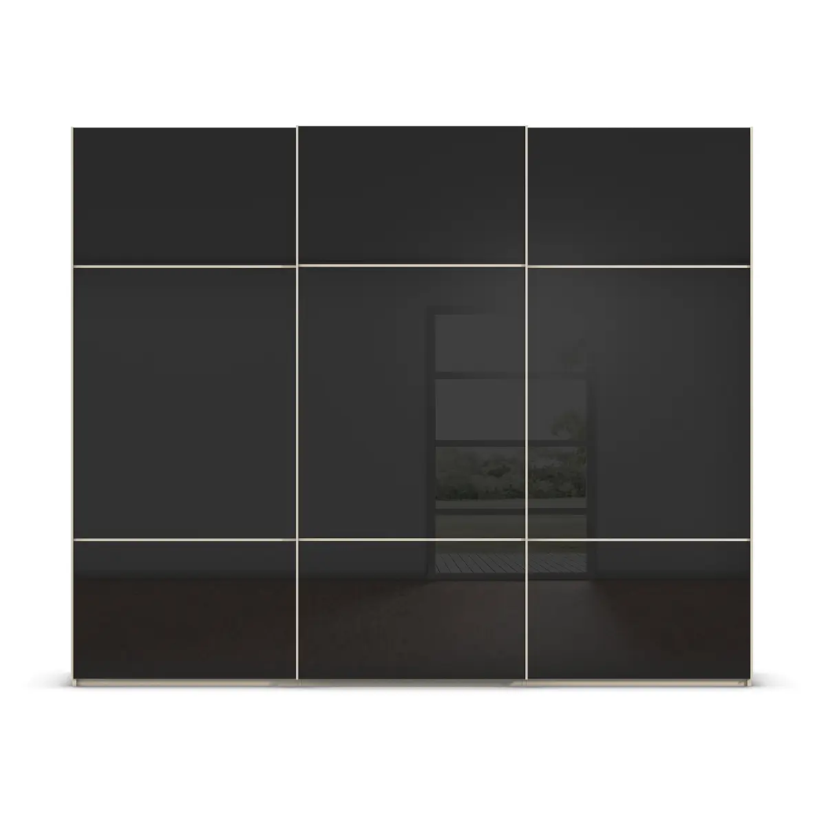 rauch Orange Schwebetürenschrank Covalo mit Glasfront 242cm